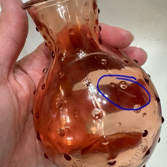 Coral Dimpled Beaker Mini Bud Vase 4” - Picture 6 of 8